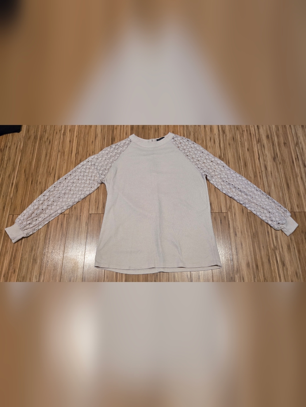 Miholl Long Sleeve Crochet Sleeve Top